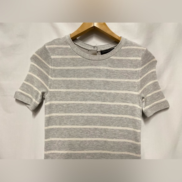 Banana Republic Grey Striped Knit Sweater Dress Short Sleeve Size XS - Picture 4 of 13
